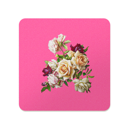 Antique Floral Square Mouse Pad, Premium Non-Slip Rubber Base Desk Mat