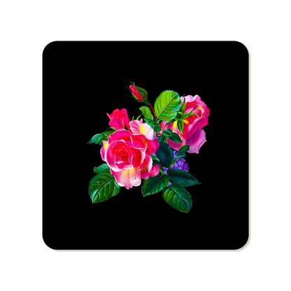 Romantic Floral Square Mouse Pad, Premium Non-Slip Rubber Base Desk Mat