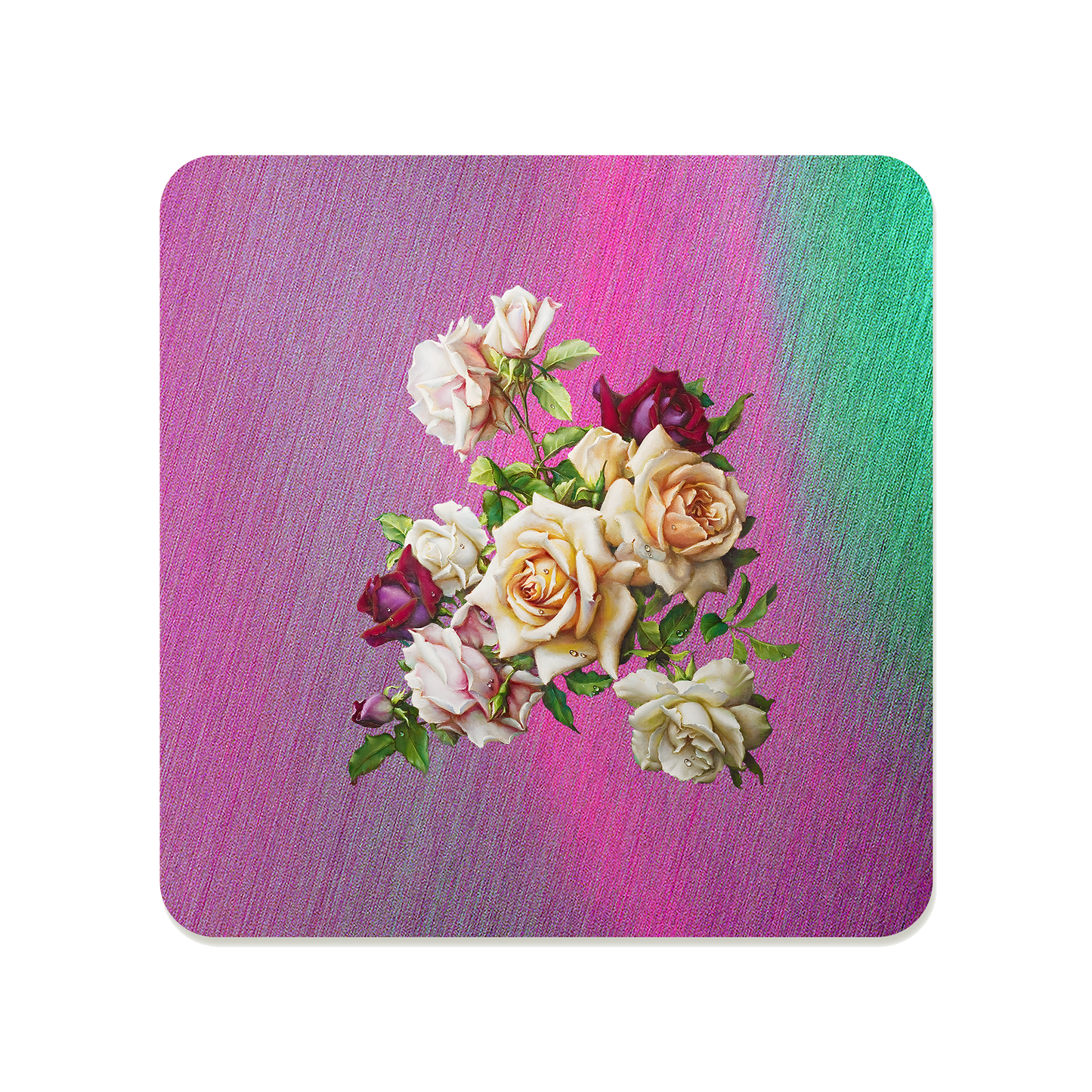 Muted Blush Rose Bouquet Square Mousepad
