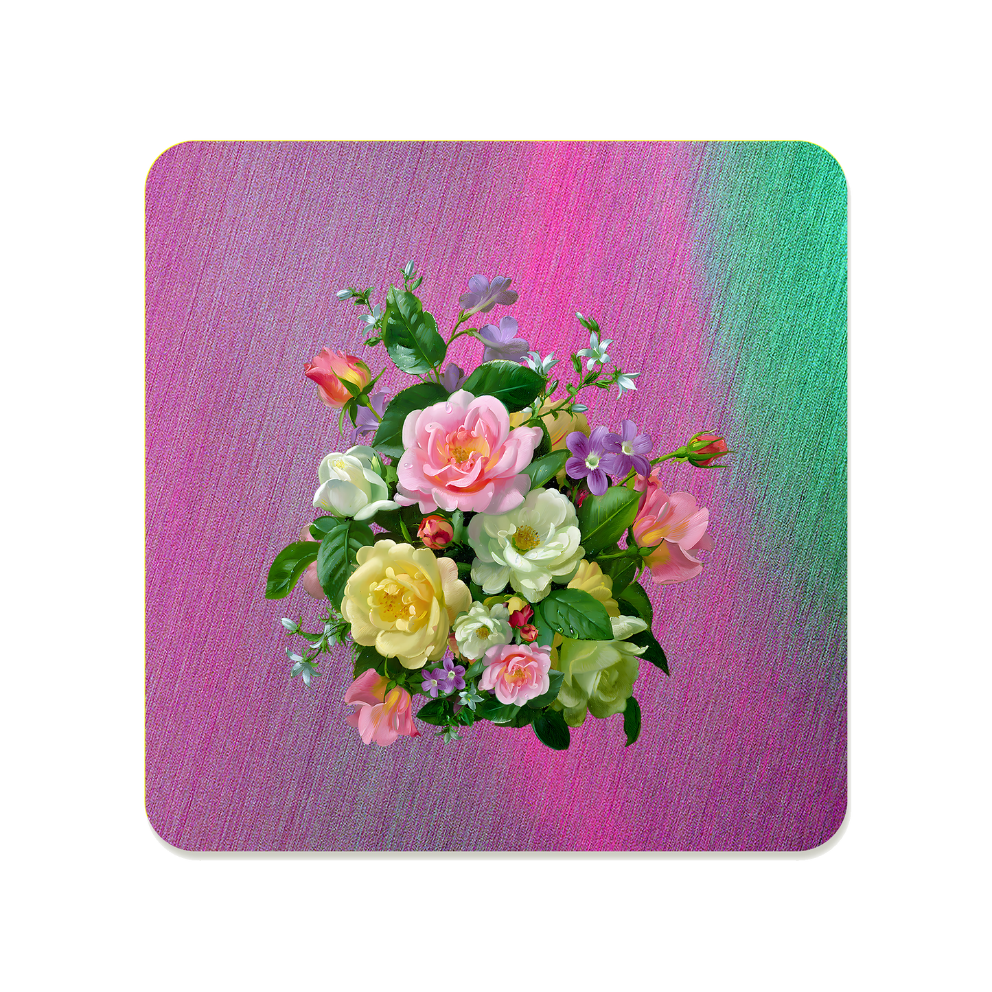 Pastel Flower Bouquet Square Mousepad