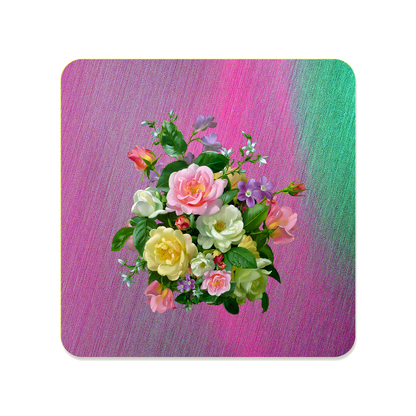 Pastel Floral Square Mouse Pad, Premium Non-Slip Rubber Base Desk Mat