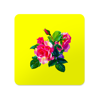 Romantic Floral Square Mouse Pad, Premium Non-Slip Rubber Base Desk Mat