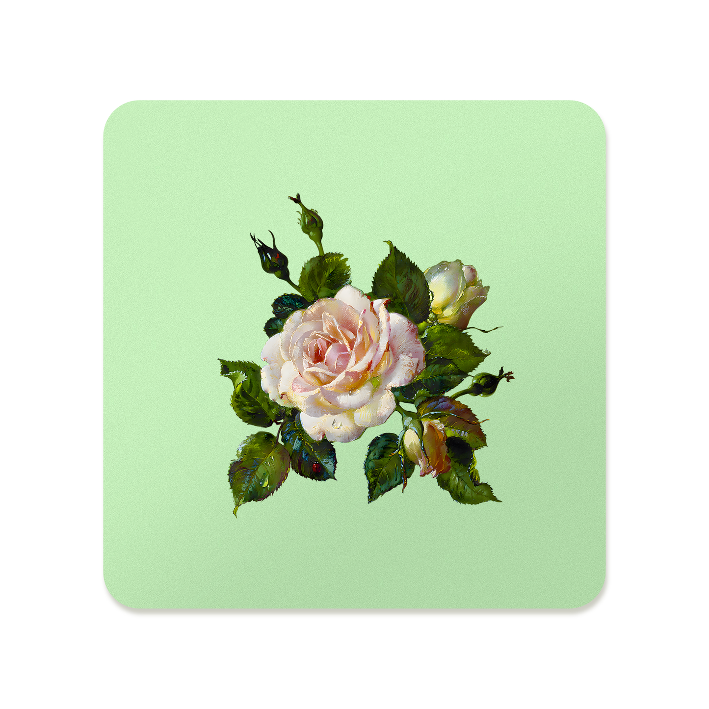 White Rose Square Mousepad