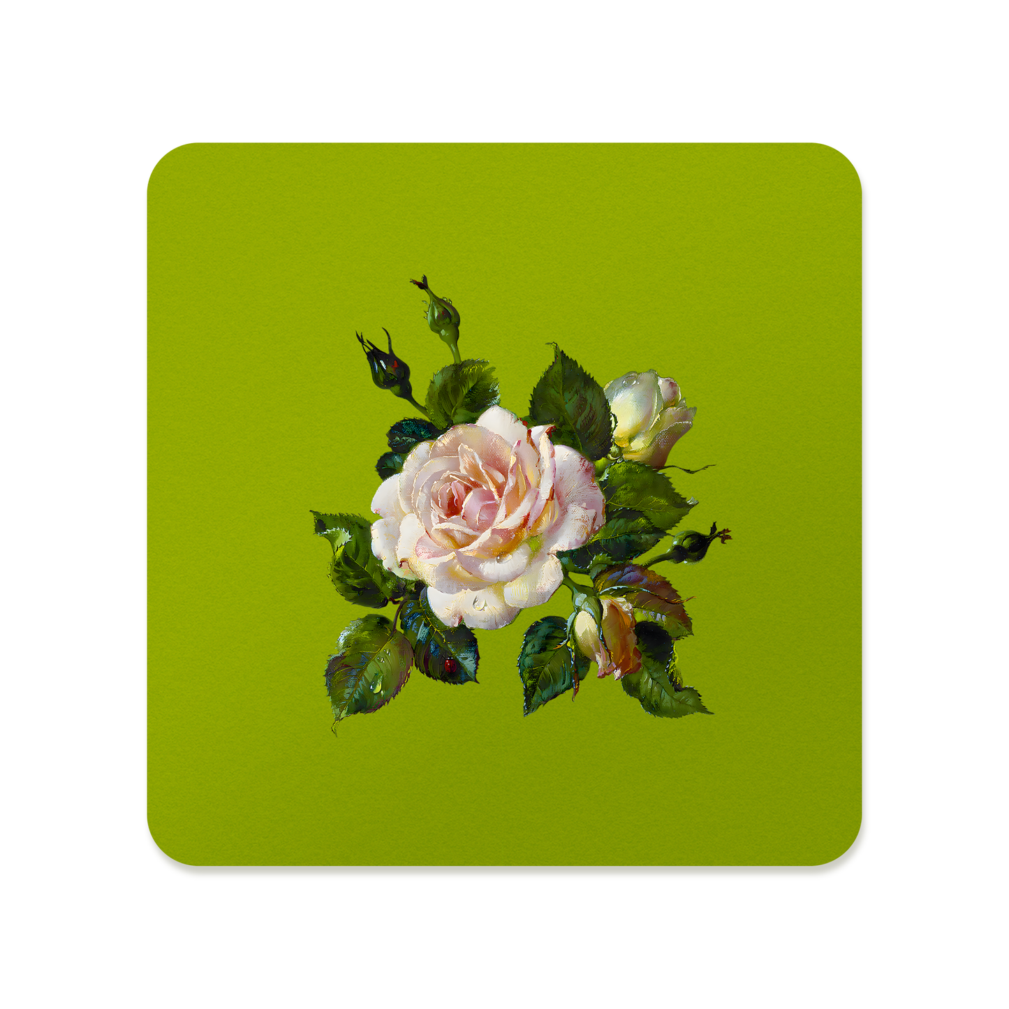White Rose Square Mousepad