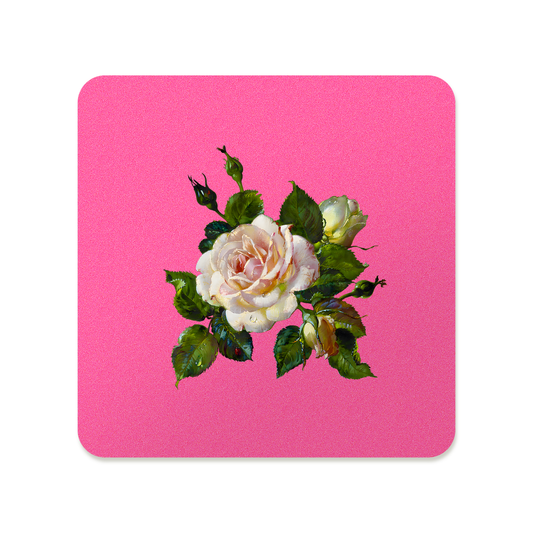White Rose Square Mousepad
