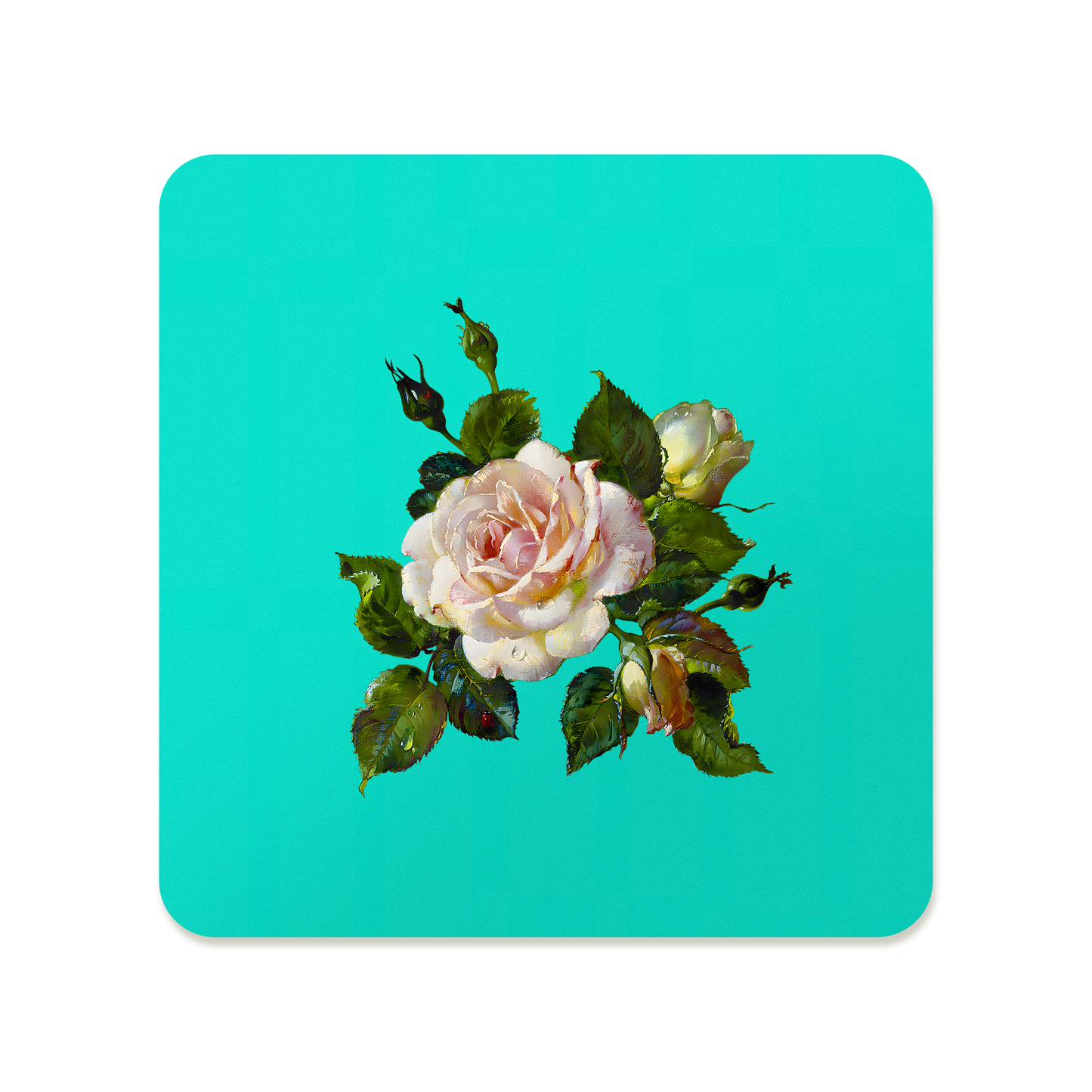White Rose Square Mousepad
