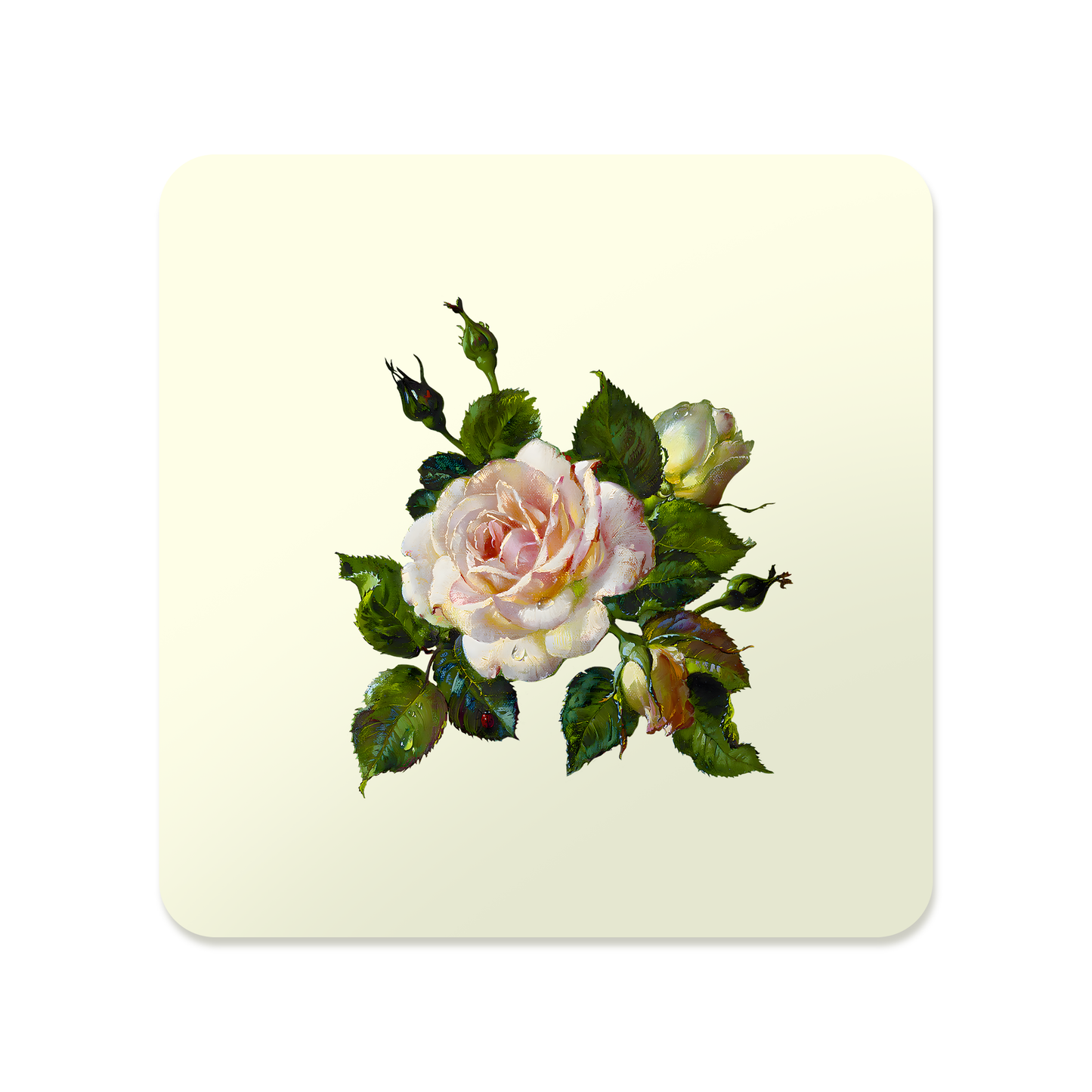 White Rose Square Mousepad