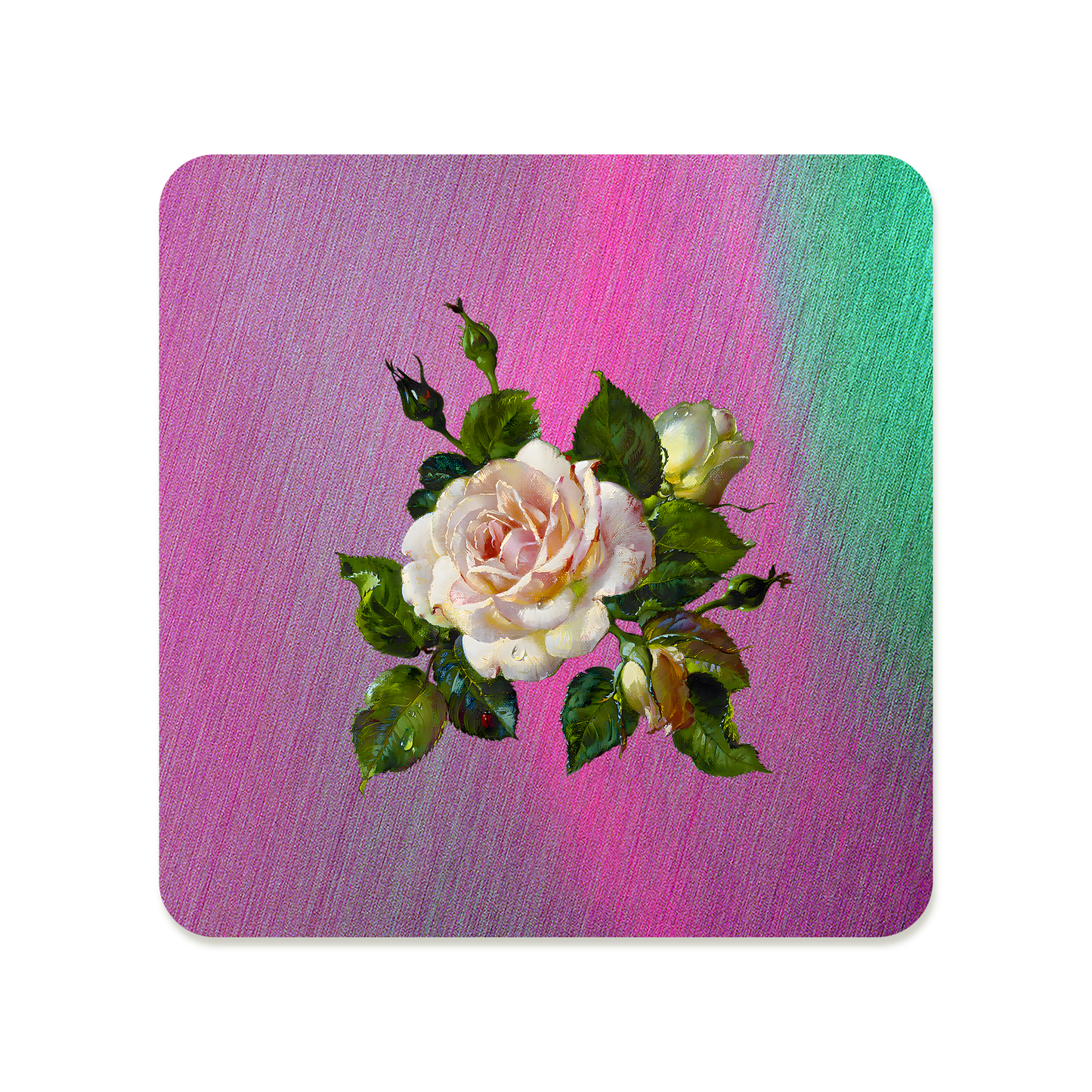 White Rose Square Mousepad