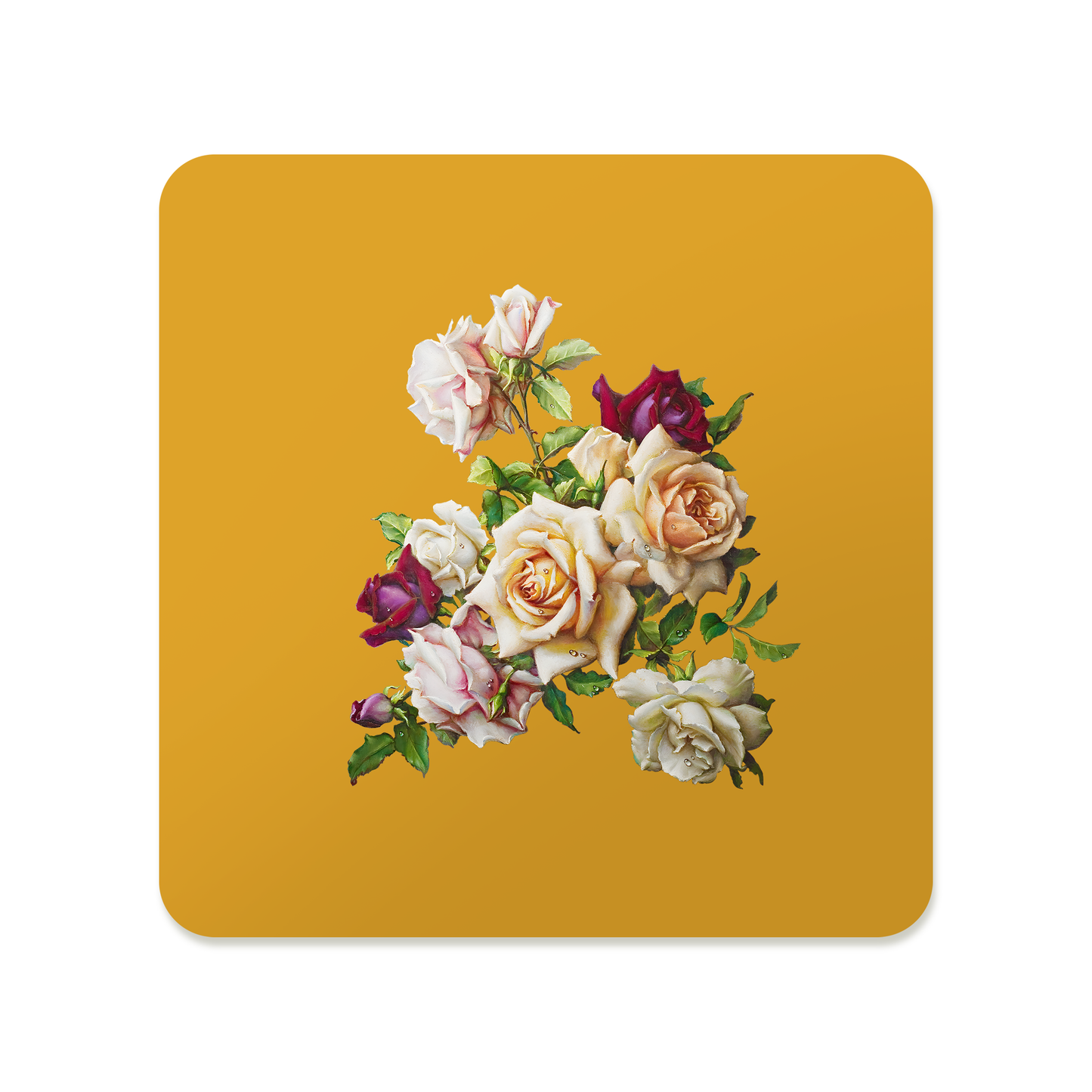 Muted Blush Rose Bouquet Square Mousepad