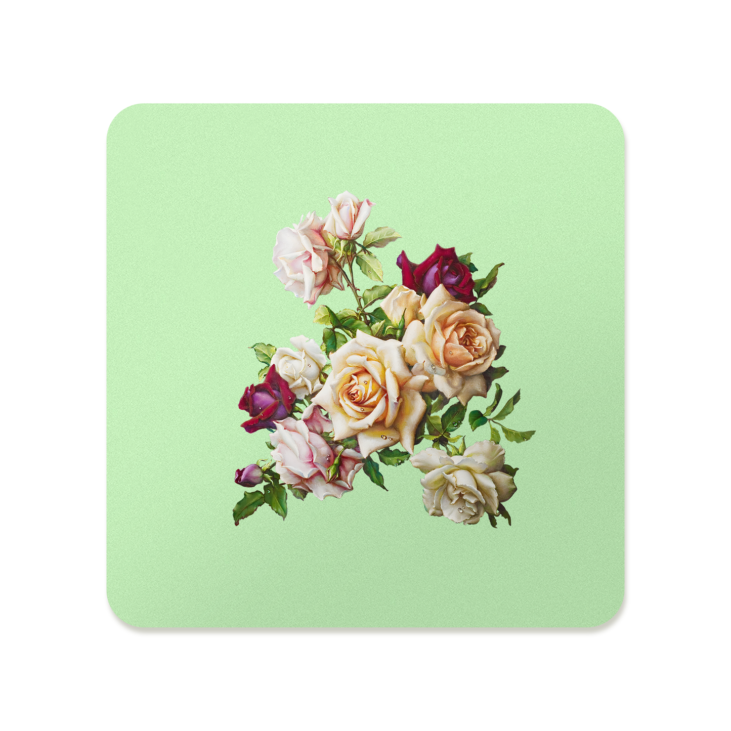 Muted Blush Rose Bouquet Square Mousepad