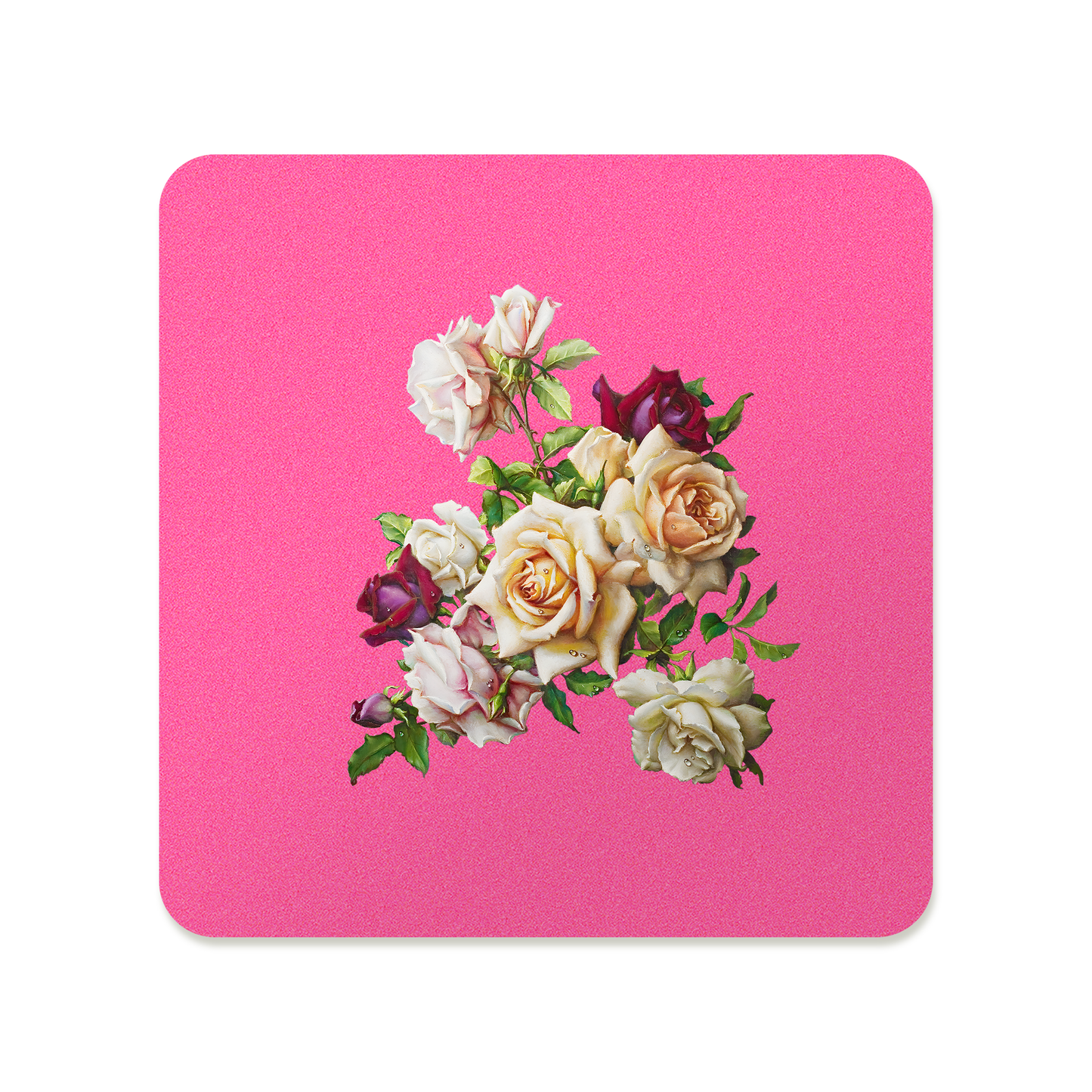 Muted Blush Rose Bouquet Square Mousepad