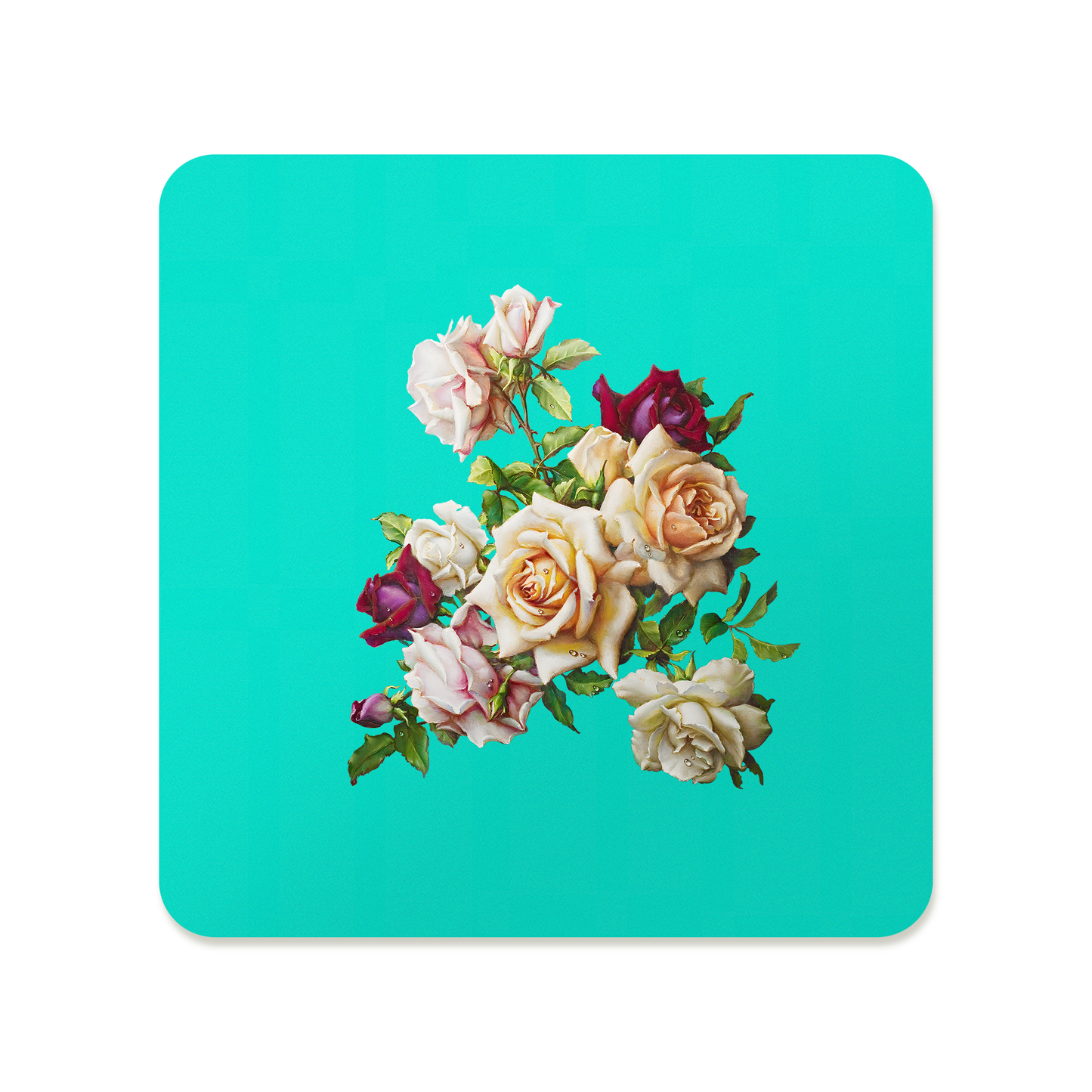 Muted Blush Rose Bouquet Square Mousepad
