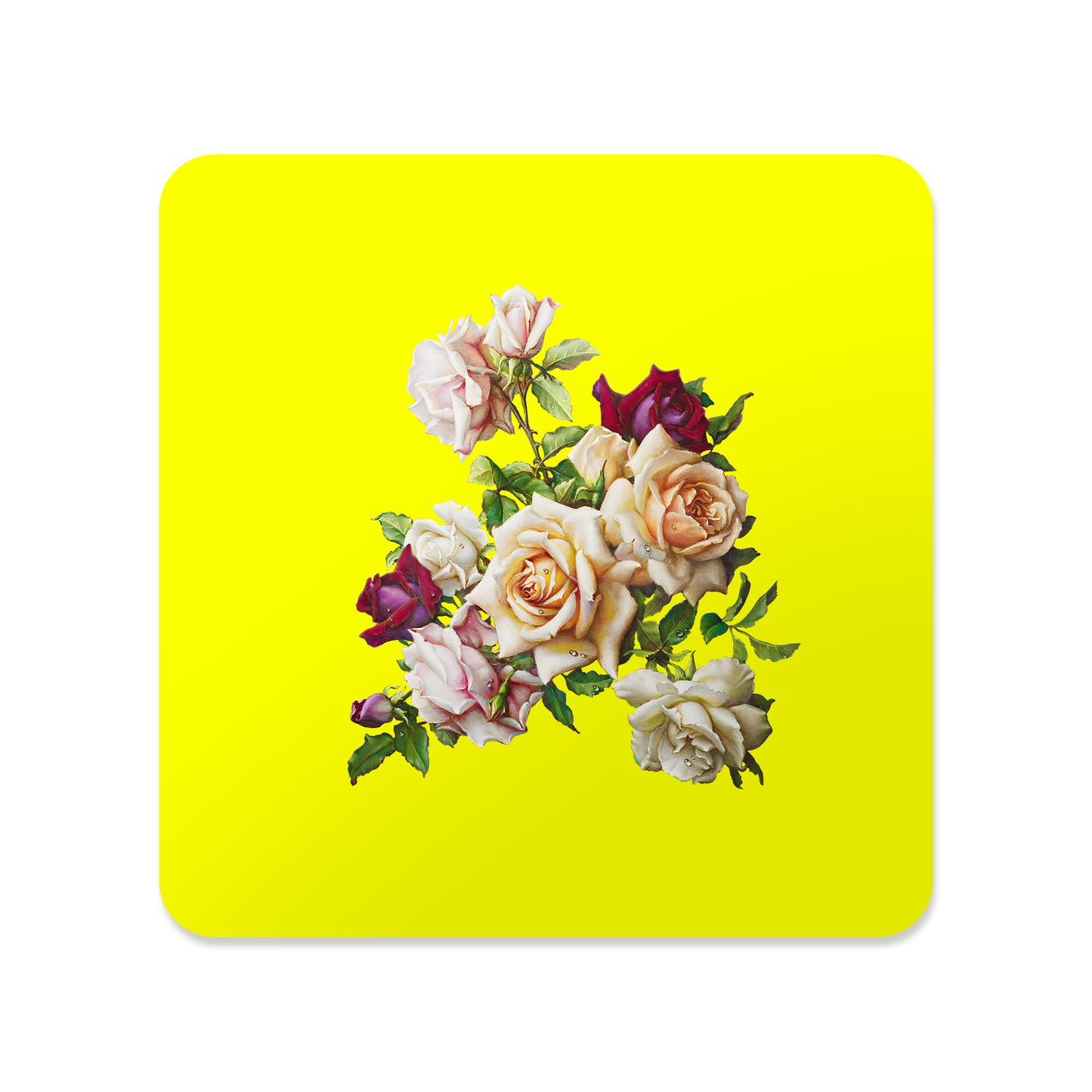 Muted Blush Rose Bouquet Square Mousepad