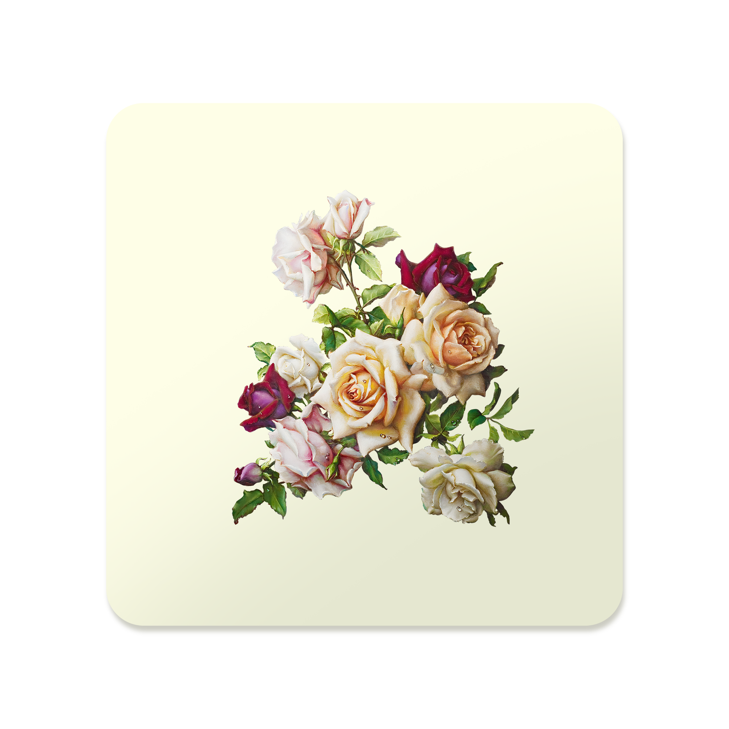 Muted Blush Rose Bouquet Square Mousepad