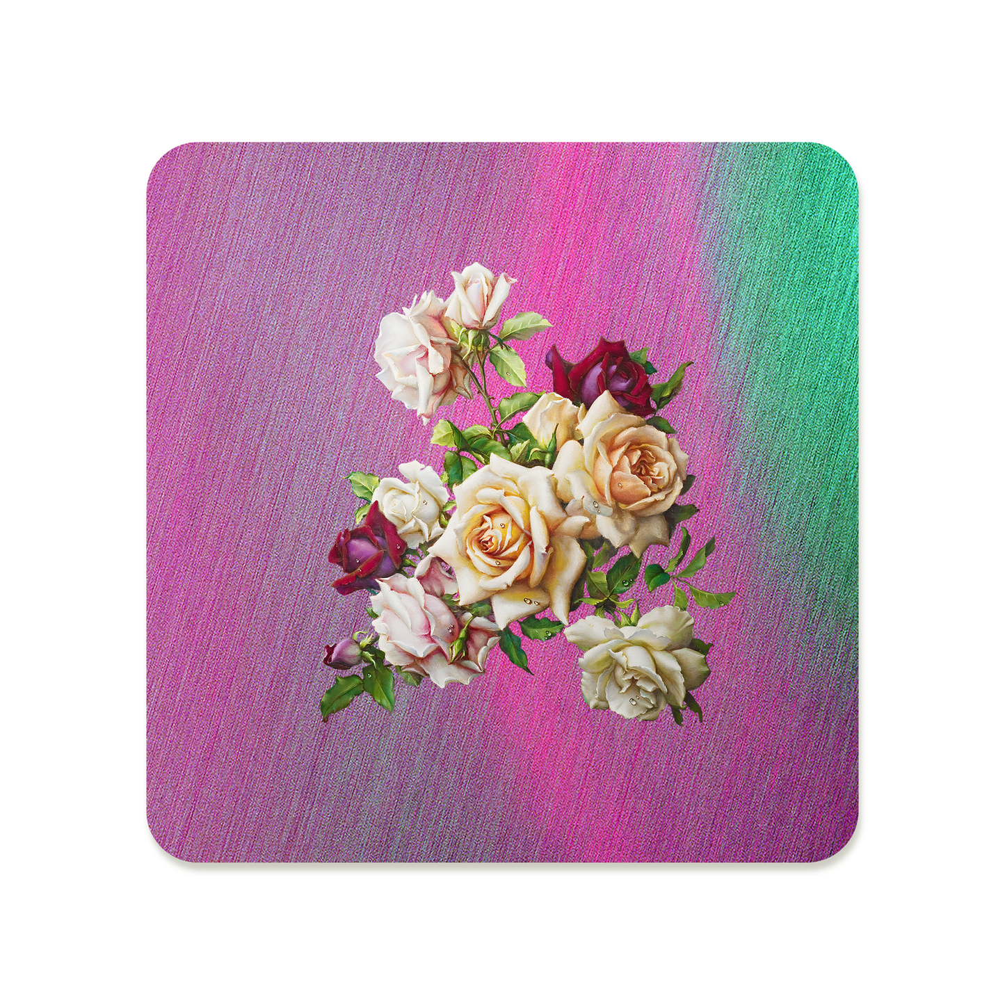 Muted Blush Rose Bouquet Square Mousepad