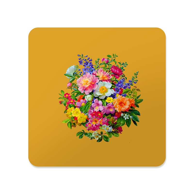 Pink and Orange Bouquet Square Mousepad