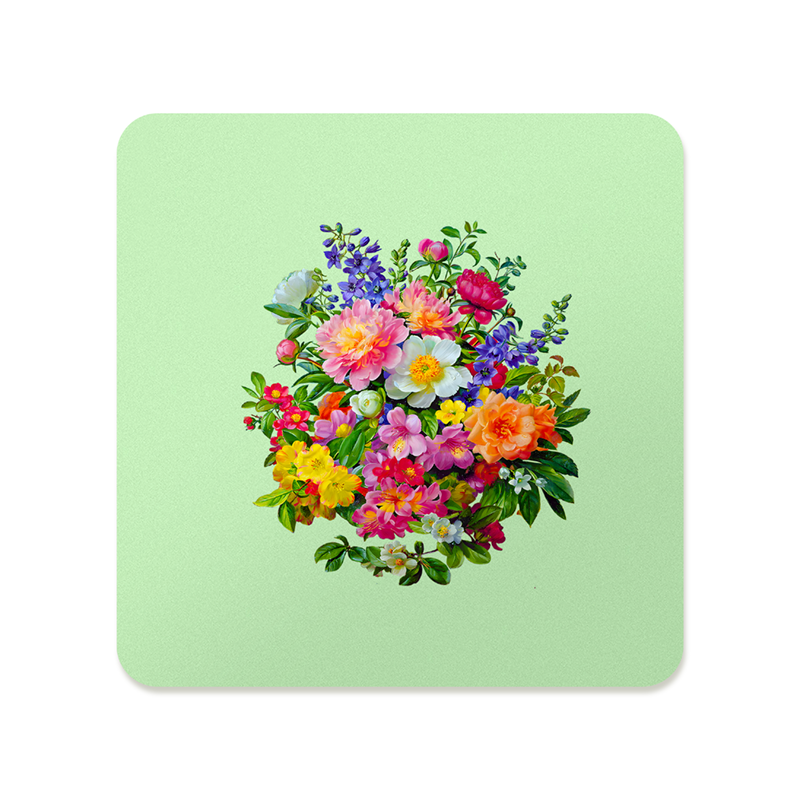 Pink and Orange Bouquet Square Mousepad