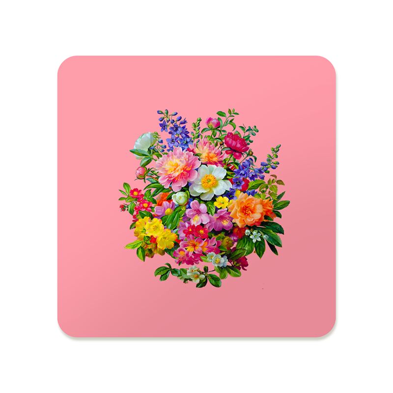 Pink and Orange Bouquet Square Mousepad