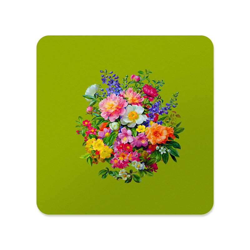 Pink and Orange Bouquet Square Mousepad