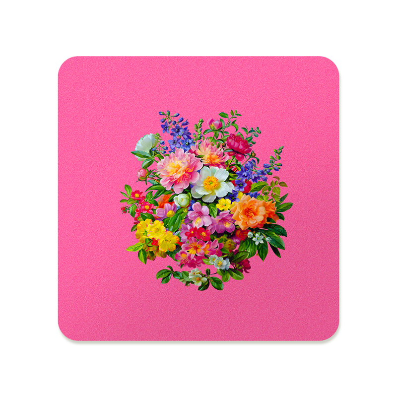 Pink and Orange Bouquet Square Mousepad