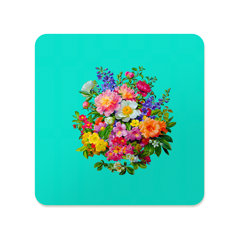 Pink and Orange Bouquet Square Mousepad