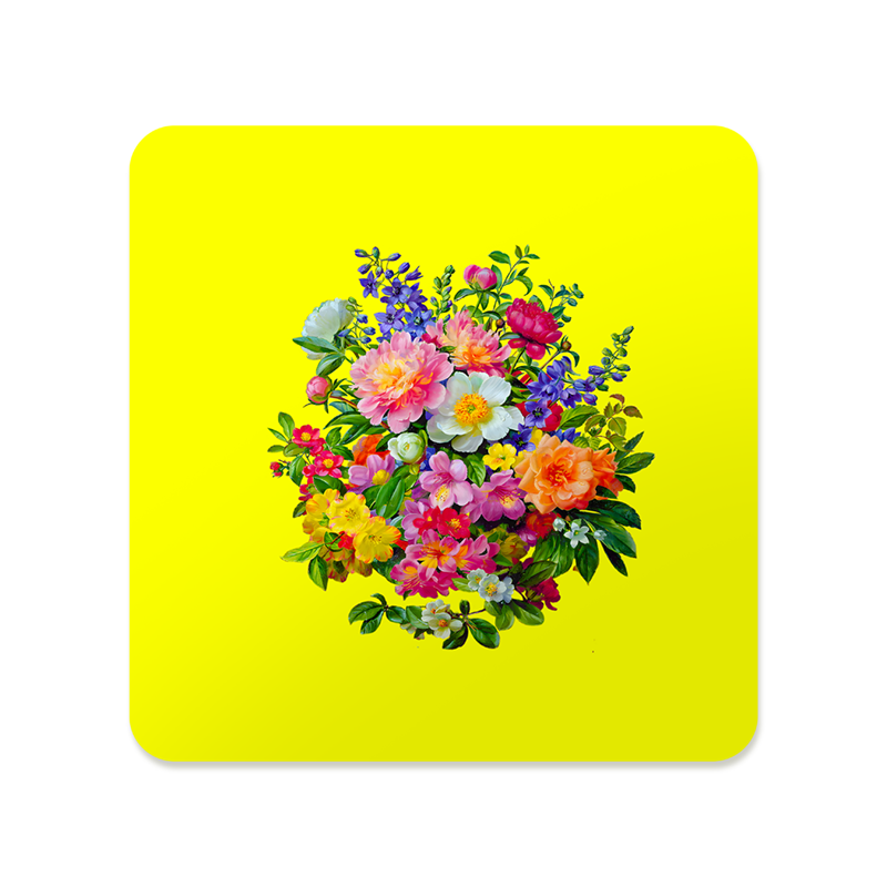Pink and Orange Bouquet Square Mousepad