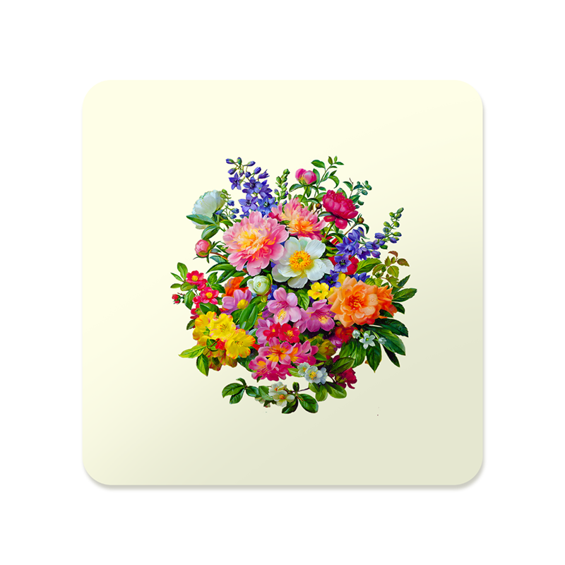 Pink and Orange Bouquet Square Mousepad