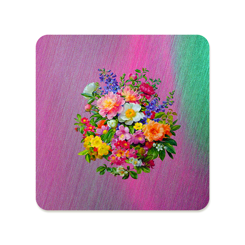 Pink and Orange Bouquet Square Mousepad