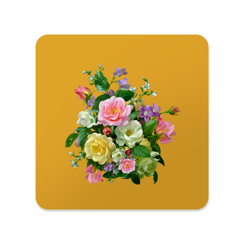 Pastel Flower Bouquet Square Mousepad
