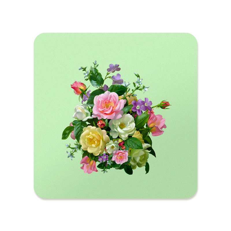 Pastel Flower Bouquet Square Mousepad