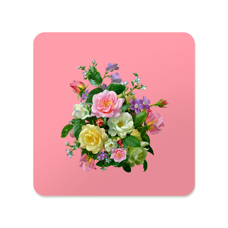Pastel Flower Bouquet Square Mousepad
