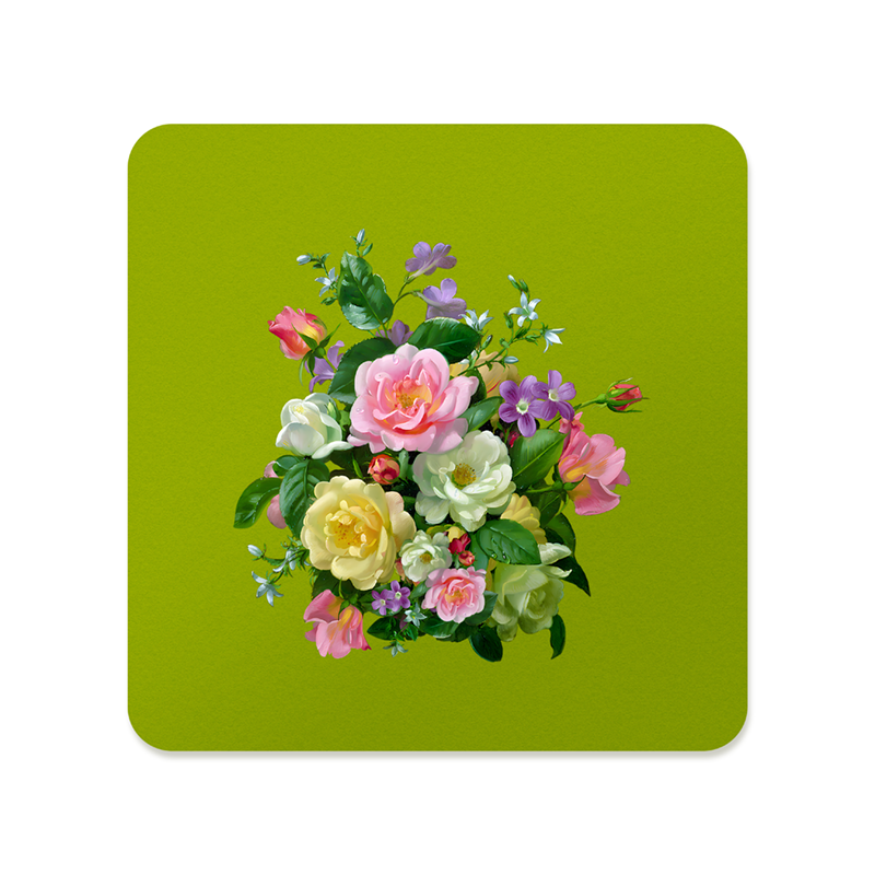 Pastel Flower Bouquet Square Mousepad