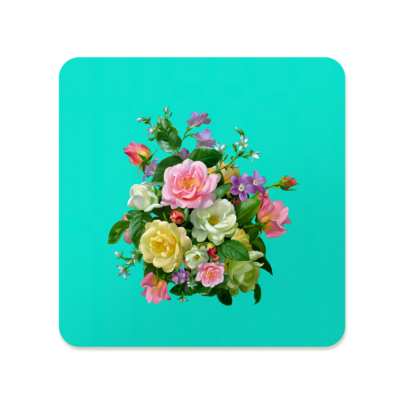 Pastel Flower Bouquet Square Mousepad