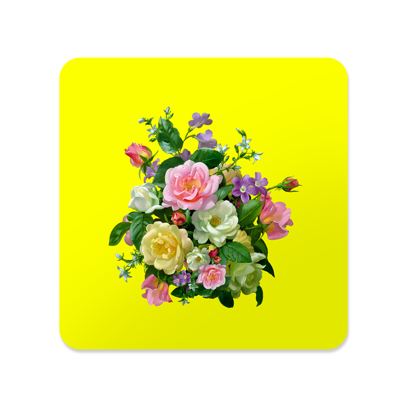 Pastel Flower Bouquet Square Mousepad