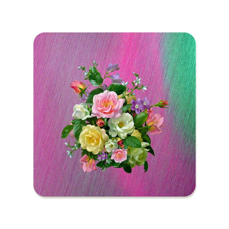 Pastel Flower Bouquet Square Mousepad