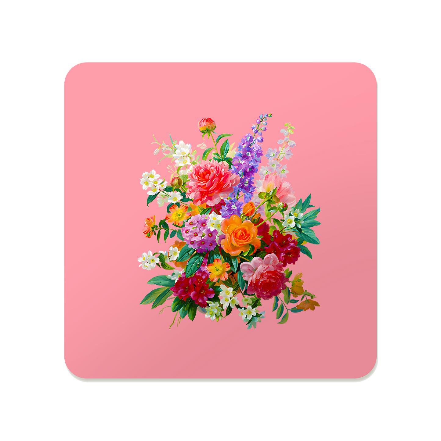 Wildflower Symphony Bouquet Square Mousepad