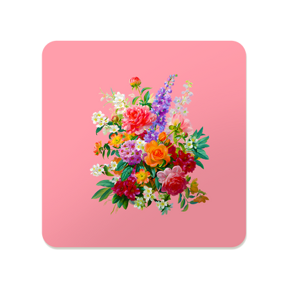 Botanical Floral Square Mouse Pad, Premium Non-Slip Rubber Base Desk Mat