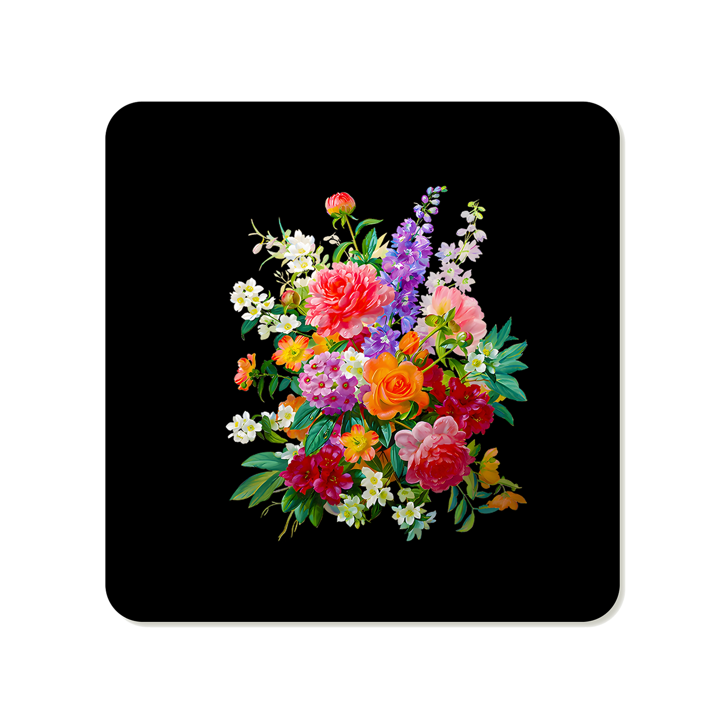 Wildflower Symphony Bouquet Square Mousepad