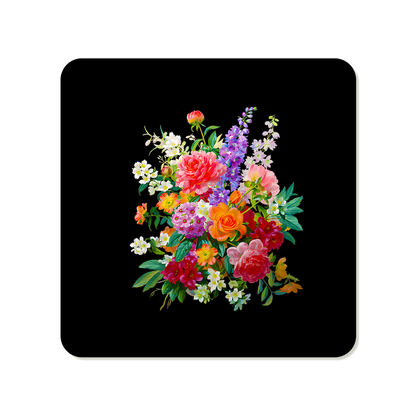 Botanical Floral Square Mouse Pad, Premium Non-Slip Rubber Base Desk Mat
