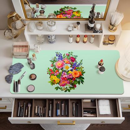 Pink and Orange Bouquet Vanity Mat