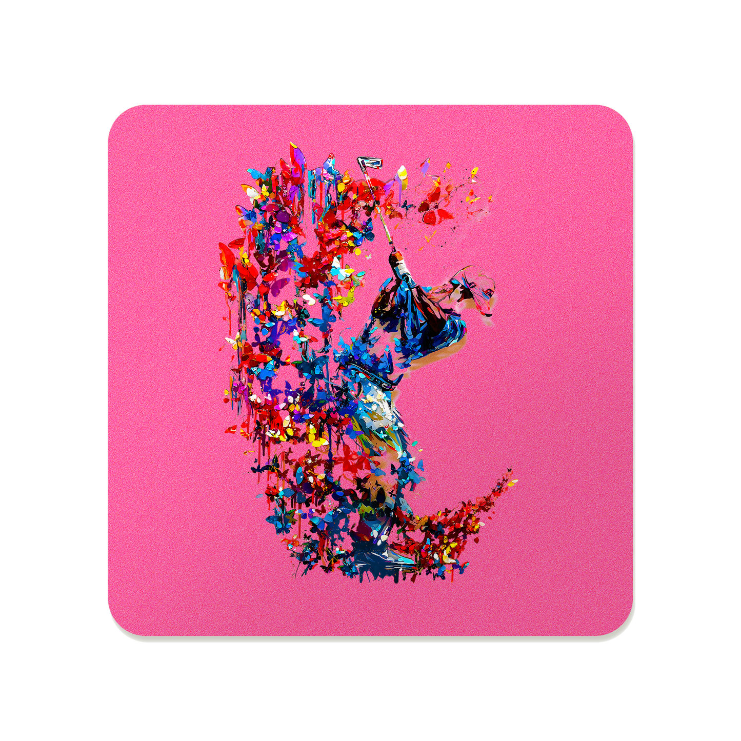 Butterfly Golfer Square Mousepad