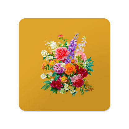 Botanical Floral Square Mouse Pad, Premium Non-Slip Rubber Base Desk Mat