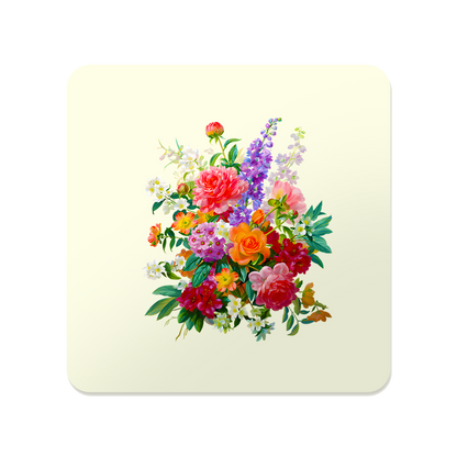 Botanical Floral Square Mouse Pad, Premium Non-Slip Rubber Base Desk Mat