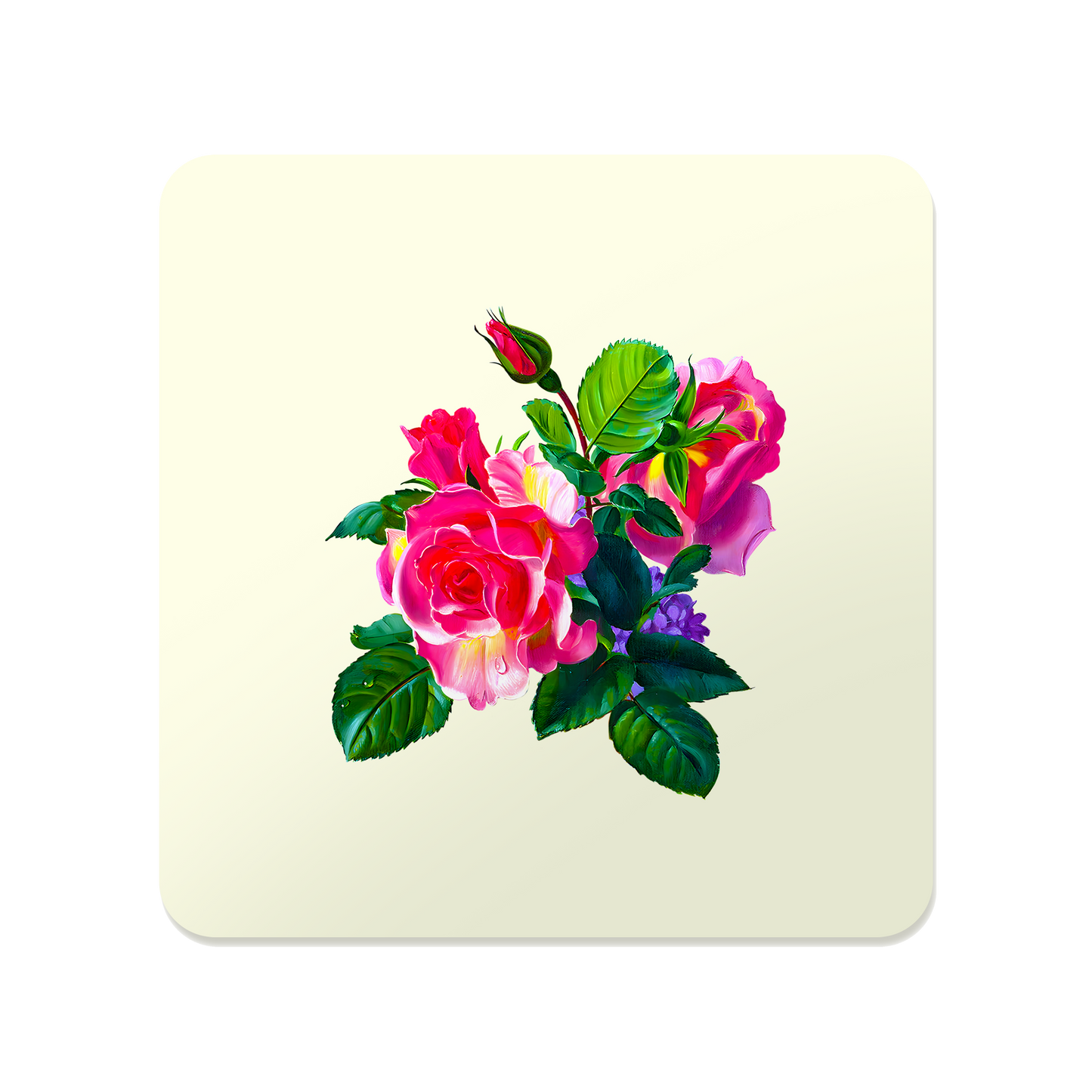 Rose Trio Bouquet Coaster