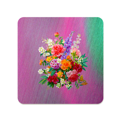 Botanical Floral Square Mouse Pad, Premium Non-Slip Rubber Base Desk Mat