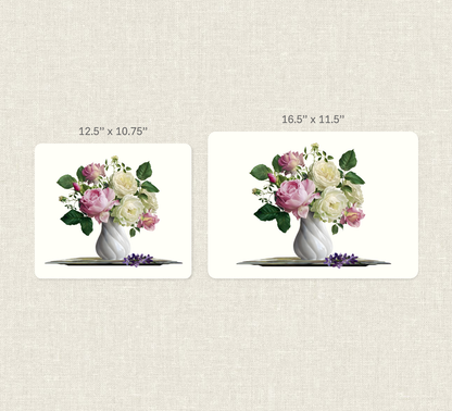 Elegant Floral Placemat, Waterproof Heat-Resistant Non-Slip Dining Mat