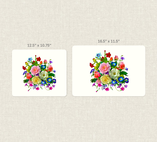Vibrant Floral Placemat, Waterproof Heat-Resistant Non-Slip Dining Mat