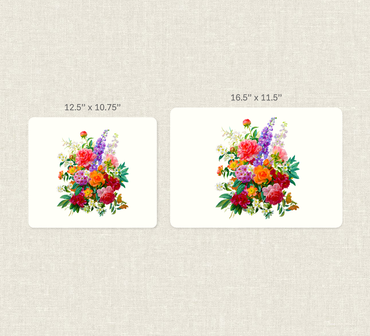 Botanical Floral Placemat, Waterproof Heat-Resistant Non-Slip Dining Mat