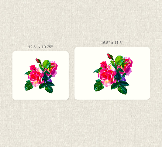 Romantic Floral Placemat, Waterproof Heat-Resistant Non-Slip Dining Mat