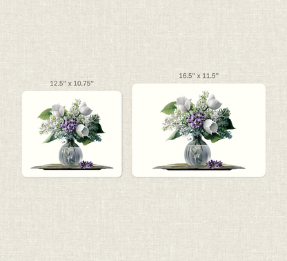 Serene Floral Placemat, Waterproof Heat-Resistant Non-Slip Dining Mat